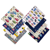 Lot de tissus 100 % coton à motifs de voitures de dessin animé
